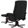 vidaXL masāžas krēsls ar kājsoliņu, atgāžams, melna mākslīgā āda