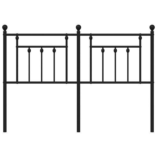 vidaXL gultas galvgalis, metāls, melns, 150 cm