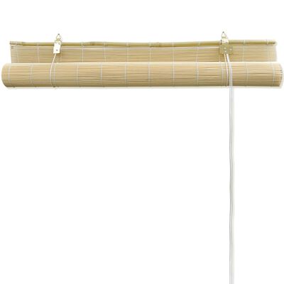 vidaXL ruļļu žalūzija, dabīgas krāsas bambuss, 120x220 cm