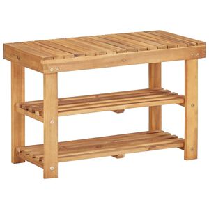 vidaXL apavu plaukts, 70x32x46 cm, akācijas masīvkoks