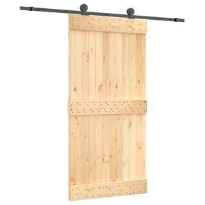 vidaXL Slīdo&scaron;ās durvis 100 x 210 cm Cieta priedes koks (neapstrādāts)