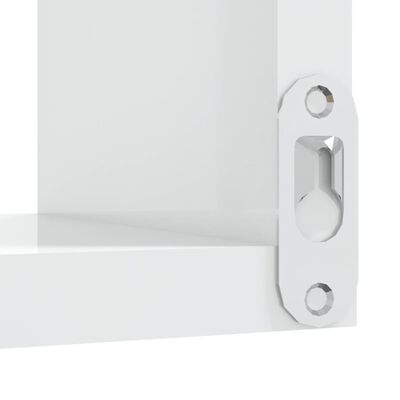 vidaXL sienas stūra plaukts, balts, 40x40x50 cm, skaidu plāksne