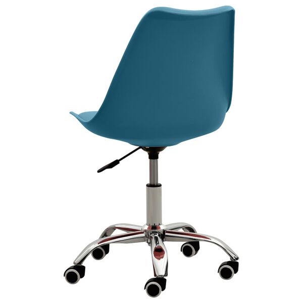 vidaXL virtuves krēsls, tirkīzzila mākslīgā āda