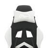 vidaXL datorspēļu krēsls, melna un balta mākslīgā āda
