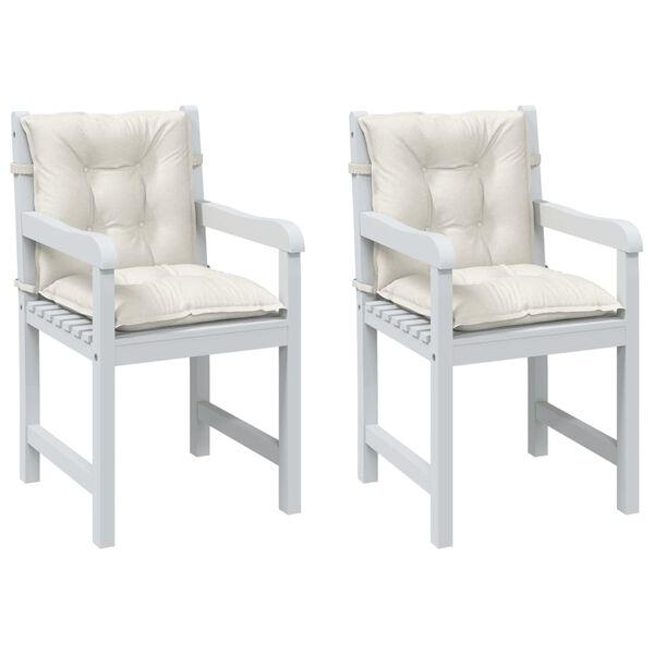 vidaXL dārza krēslu spilveni, 2 gab., krēmkrāsas, 100x50x7 cm, audums