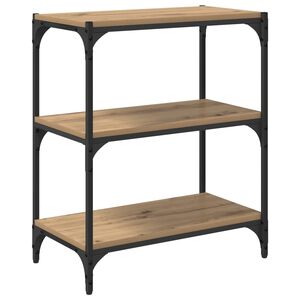 vidaXL Grāmatplaukts 3 līmeņi 60 x 33 x 70,5 cm amatnieku ozola