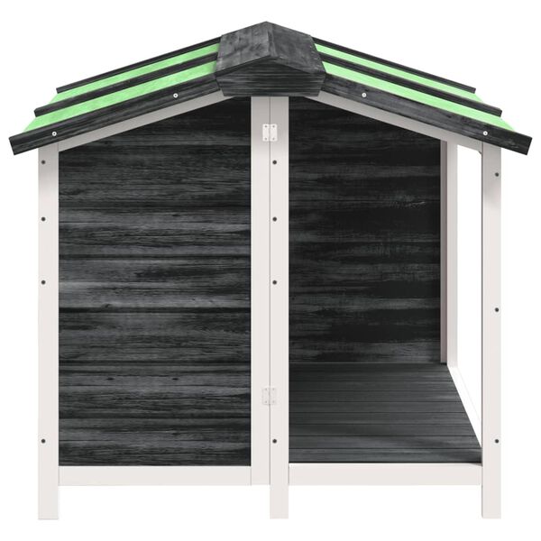 vidaXL suņu būris, pelēks, 96x87x80,5 cm, priedes masīvkoks