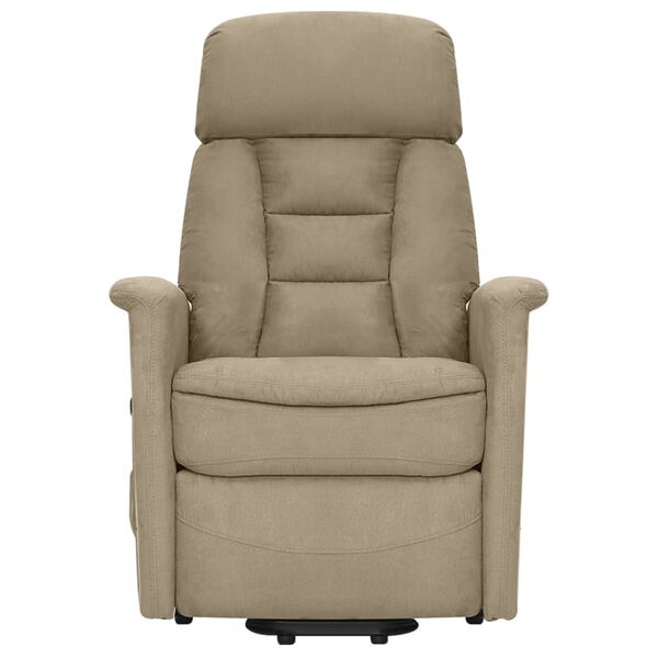 vidaXL masāžas krēsls, paceļams, gaiši pelēks mikrošķiedras audums