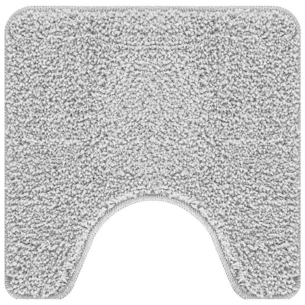 vidaXL Neslīdo&scaron;s vannas paklājs ar tualetes izgriezumu Pelēka