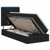 vidaXL LED uzglabā&scaron;anas gulta ar matraci Melns 90 x 200 cm Audums