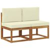 vidaXL 2 Gabals Āra vidējā dīvāns Cietā akācijas koks