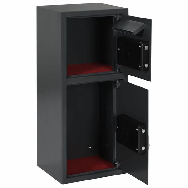 vidaXL Digitālais seifs Tum&scaron;i pelēka 35 x 31 x 80 cm Tērauds