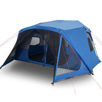 vidaXL kempinga telts 10 personām, zila, ūdensnecaurlaidīga