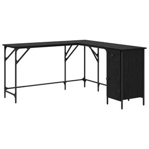 vidaXL Galds Melns ozolkoks Inženierijas koks 141 x 141 x 75 cm
