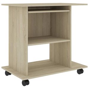 vidaXL datorgalds, ozolkoka krāsa, 80x50x75 cm, inženierijas koks