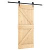 vidaXL Slīdo&scaron;ās durvis Dabiska un melna 85 x 210 cm Cieta priedes koks