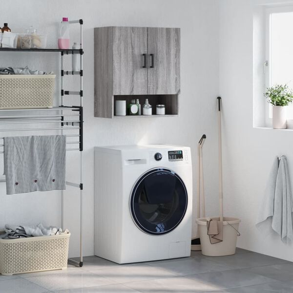 vidaXL sienas skapītis, pelēka ozola, 60x31x70 cm, inženierijas koks