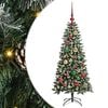 vidaXL Mākslīgā Ziemassvētku eglīte su 150 LED ar statīvu Zaļa 120 cm