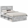 vidaXL Gultas rāmis Betona pelēks 135 x 190 cm Ciets priedes koks