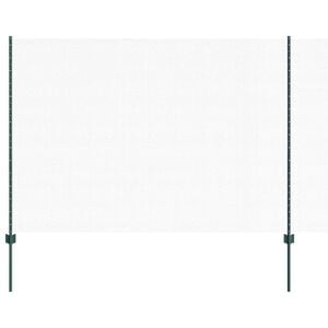 vidaXL Se&scaron;stūra žogs ar stabu 50 x 1,6 m PVC pārklāts tērauds Zaļa