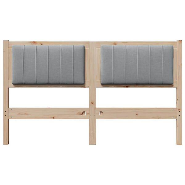 vidaXL Mīkstināts gultas galvgalis Brūna 135 cm Ciets priedes koks