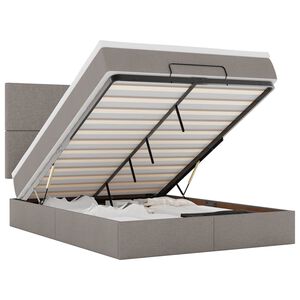 vidaXL Osmaņu gulta ar matraci un gaismas diodēm Taupē 140x200 cm