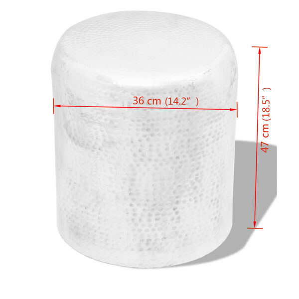 vidaXL taburete, galdiņš, kalts, alumīnijs, sudraba krāsa