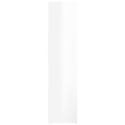 vidaXL grāmatu plaukts, aizslietnis, spīdīgi balts, 105x24x102 cm