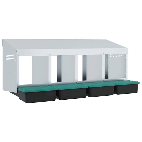 vidaXL vistu ligzdas kaste, 4 nodalījumi, pie sienas stiprināma, cinkots tērauds