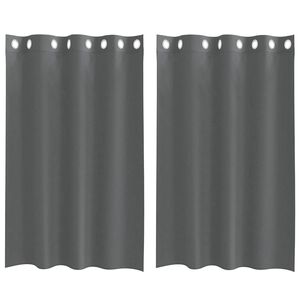 vidaXL voile aizkari ar starplikām, 2 gab., tum&scaron;i pelēki, 140x175 cm