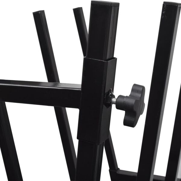 Malkas zāģēšanas statīvs ar pulvera pārklājumu, melns