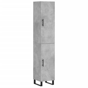 vidaXL augstais skapītis, pelēks, 34,5x34x180 cm, inženierijas koks