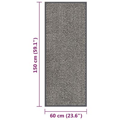 vidaXL durvju paklājs, 60x150 cm, gaiši brūns