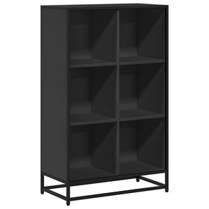 vidaXL grāmatu plaukts, melns, 65,5x33x107,5 cm, inženierijas koks