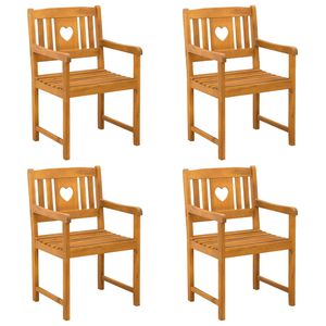 vidaXL Dārza krēsli 4 pcs Dabiska Cietā akācijas koks