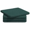 vidaXL Sēdvietas spilventiņi 4 pcs audums Tum&scaron;i zaļ&scaron; 40 x 40 x 3 cm