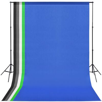 vidaXL fotostudijas komplekts: 5 krāsaini foni un 2 foto lietussargi