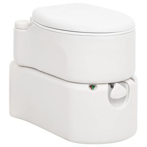 vidaXL integrētā kempinga tualete, balta, 24+17 L, HDPE un emalja
