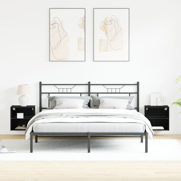 vidaXL Peldējo&scaron;ais plaukts ar plauktu 2 pcs Melna 40 x 28,5 x 40 cm