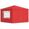 vidaXL Balles telts 300 x 300 x 255 cm Sarkana PE un Tērauds