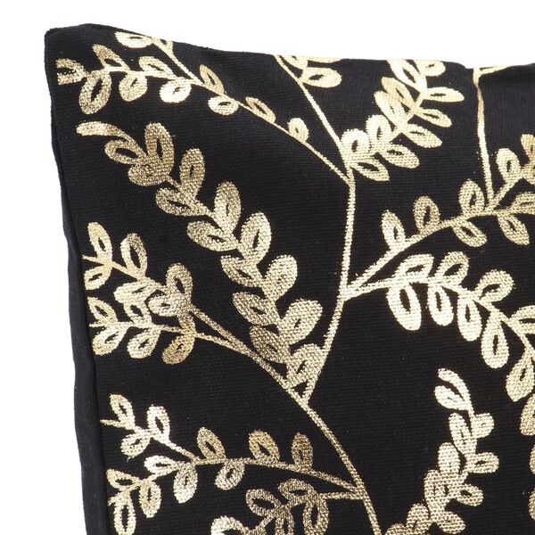 vidaXL spilveni, 2 gab., zelta folija raksts, 40x40 cm, melna kokvilna