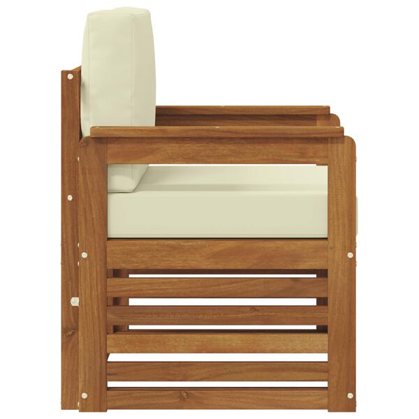 vidaXL Āra dīvānu komplekts Cieta akācijas koks un poliesters Dabiska