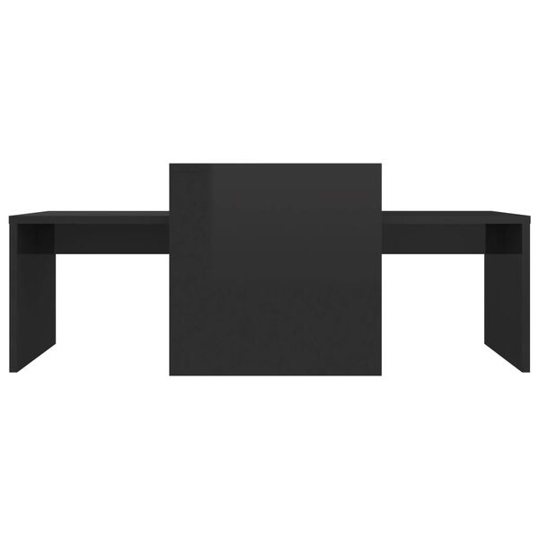 vidaXL kafijas galdiņu komplekts, melns, 100x48x40cm inženierijas koks