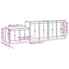 vidaXL āra virtuves skapī&scaron;i, 3 gab., balti, priedes masīvkoks