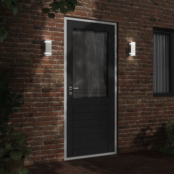 vidaXL āra sienas lampa, sudrabaina, nerūsējošs tērauds