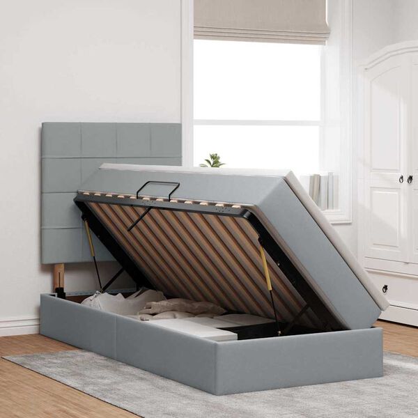 vidaXL Gulta ar uzglabā&scaron;anas vietu un matraci 100 x 200 cm Poliesters