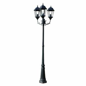 Laterna Dārzam ar 3 gaismām 230 cm, Tum&scaron;i Zaļa/Melna