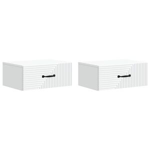vidaXL Sienā stiprināms nakts skapis 2 pcs Balts 49 x 34,5 x 20 cm