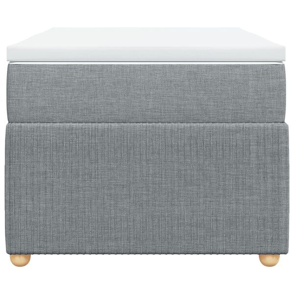 vidaXL atsperu gultas rāmis ar matraci, gai&scaron;i pelēka audums, 100x200cm