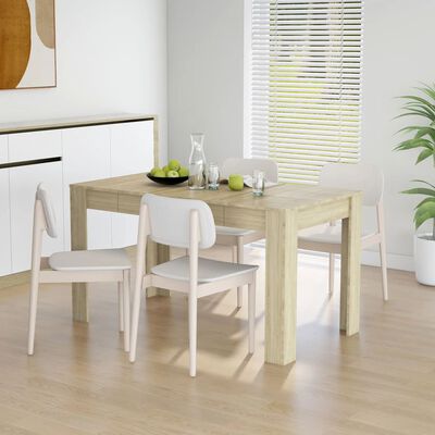 vidaXL virtuves galds, ozolkoka krāsa, 140x74,5x76 cm, skaidu plāksne
